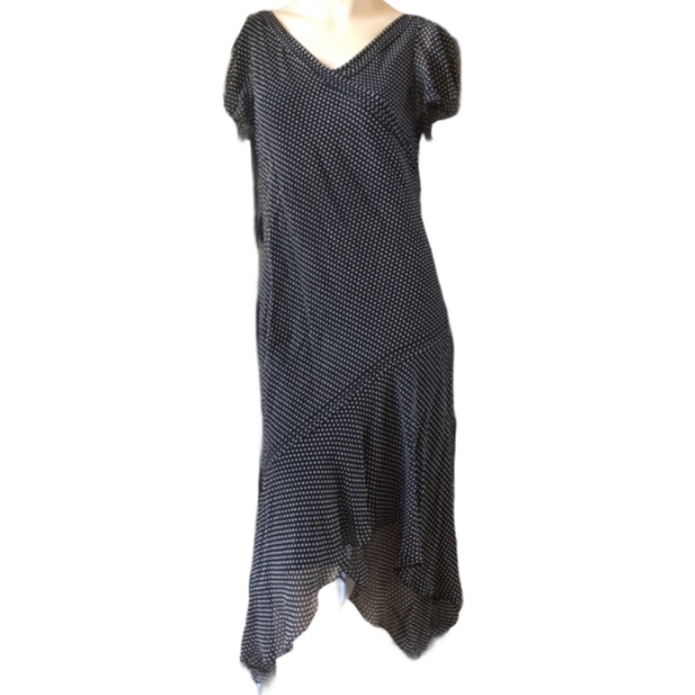 Adrianna Papéll Black Dress w/ Polka Dots